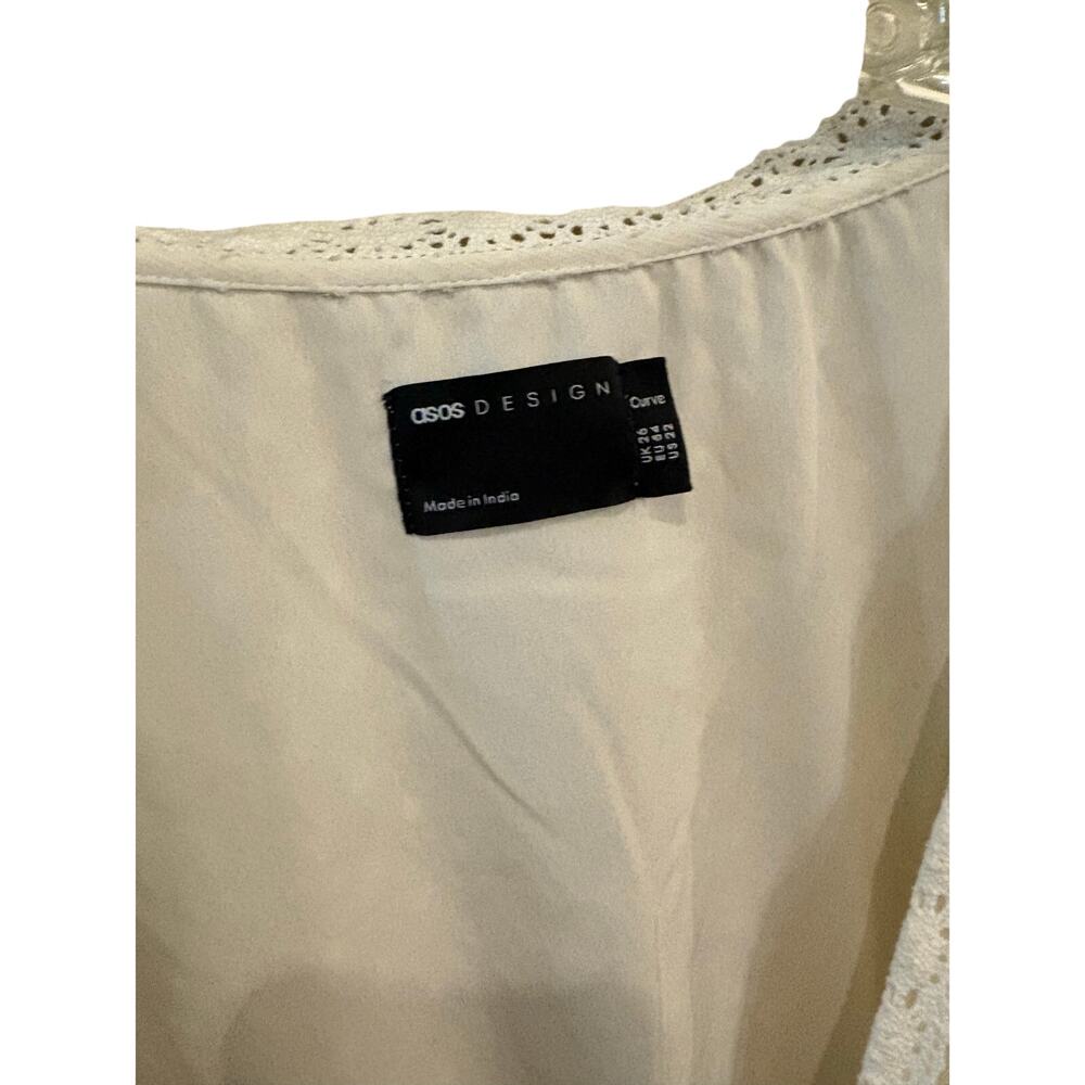 Asos Design Curve Lace Insert Wrap Mini Dress In … - image 5